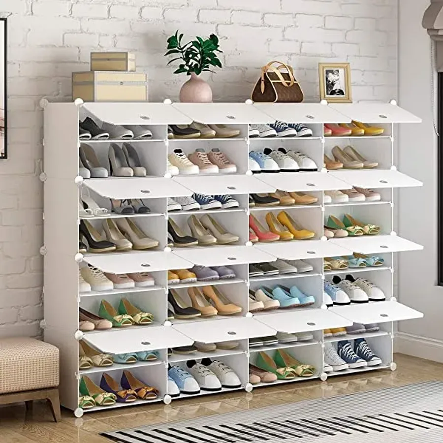 Portable Shoe Rack Organizer | 24 Pair Tower Shelf Storage Cabinet