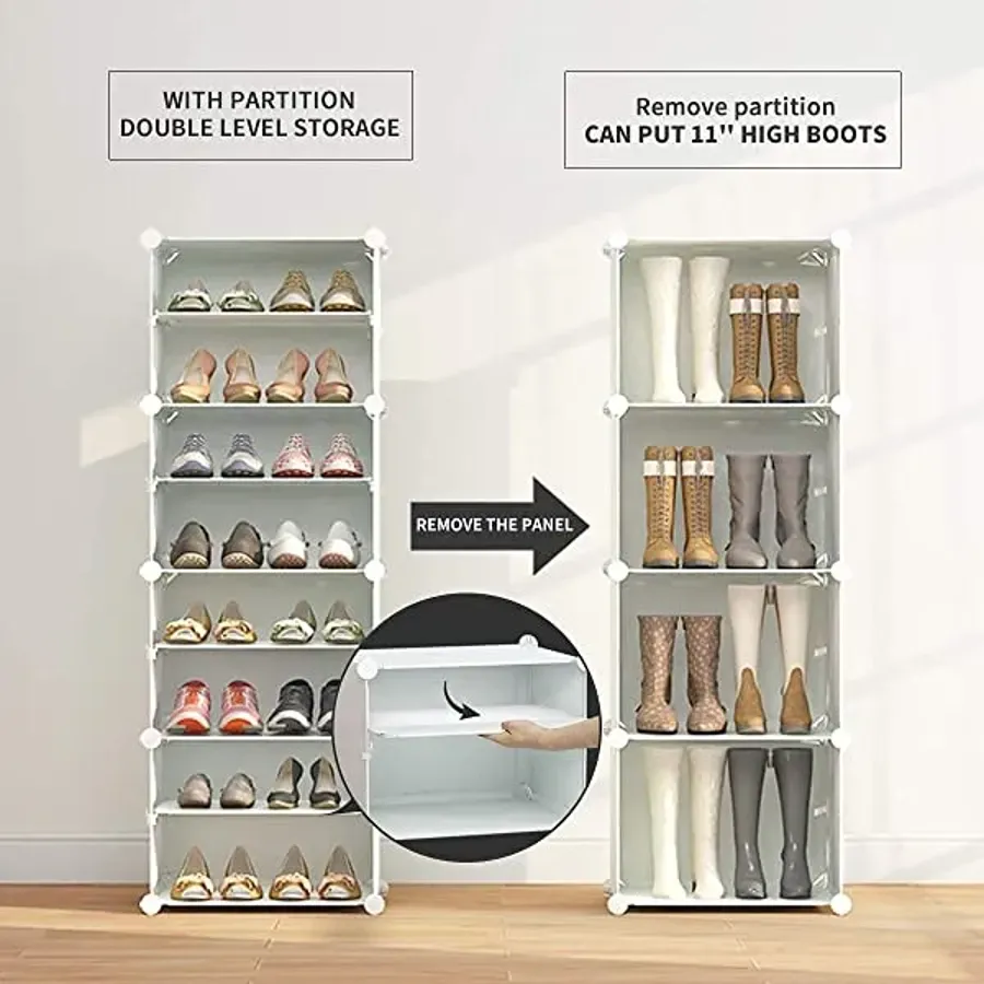 Portable Shoe Rack Organizer | 24 Pair Tower Shelf Storage Cabinet