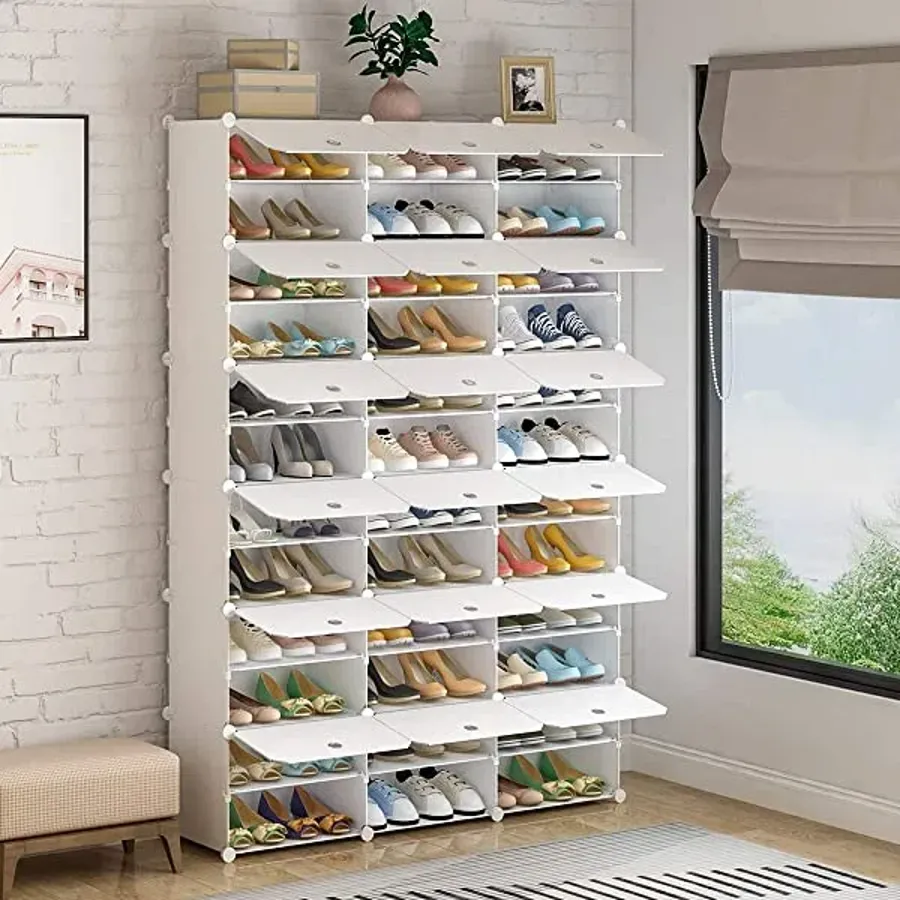 Portable Shoe Rack Organizer | 24 Pair Tower Shelf Storage Cabinet