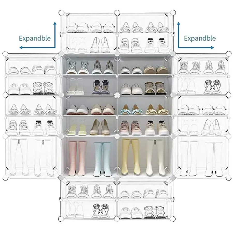 Portable Shoe Rack Organizer | 24 Pair Tower Shelf Storage Cabinet