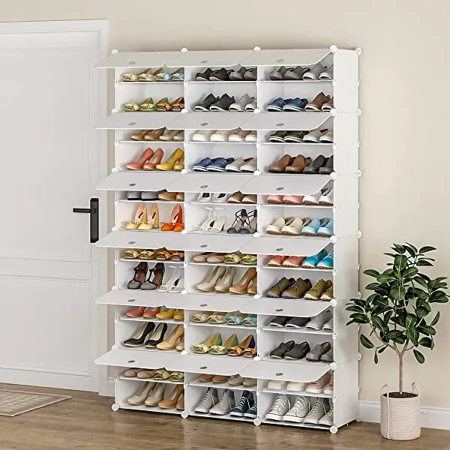 Portable Shoe Rack Organizer | 24 Pair Tower Shelf Storage Cabinet