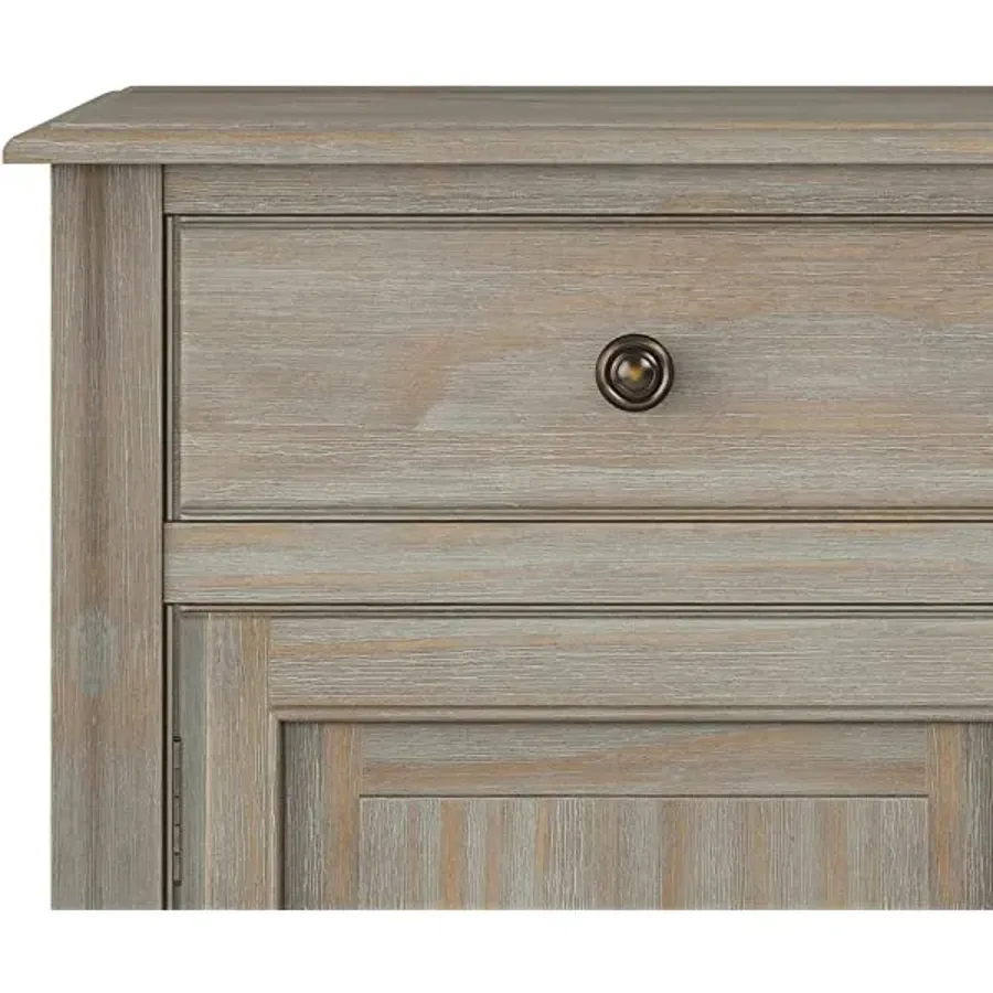 SOLID WOOD 40 inch Wide Transitional Entryway Storage Cabinet