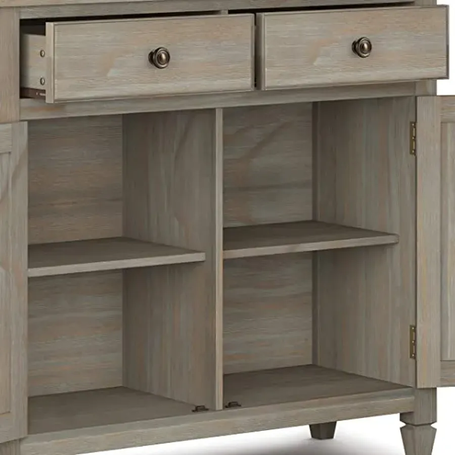 SOLID WOOD 40 inch Wide Transitional Entryway Storage Cabinet