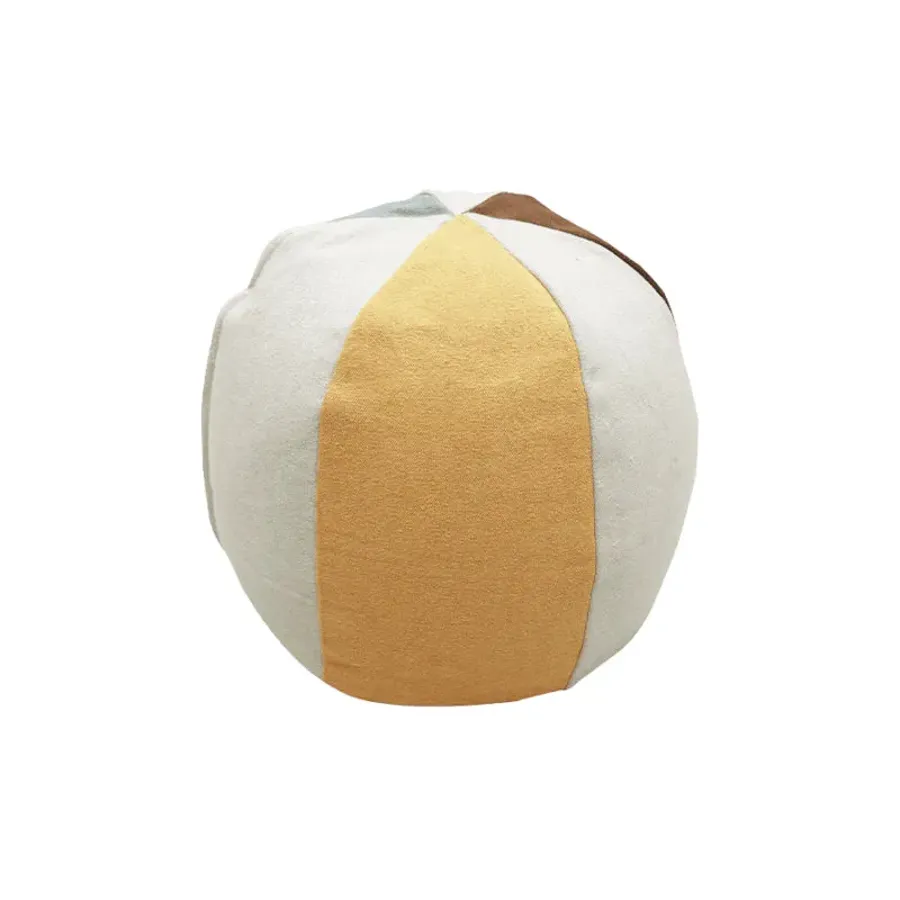 Ball Pouf - Yellow and White