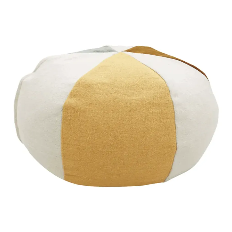 Ball Pouf - Yellow and White