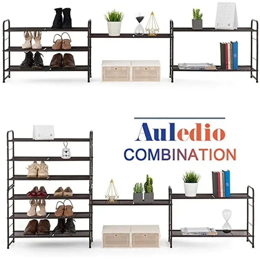 3-Tier Shoe Rack - Stackable and Adjustable Multi-Function