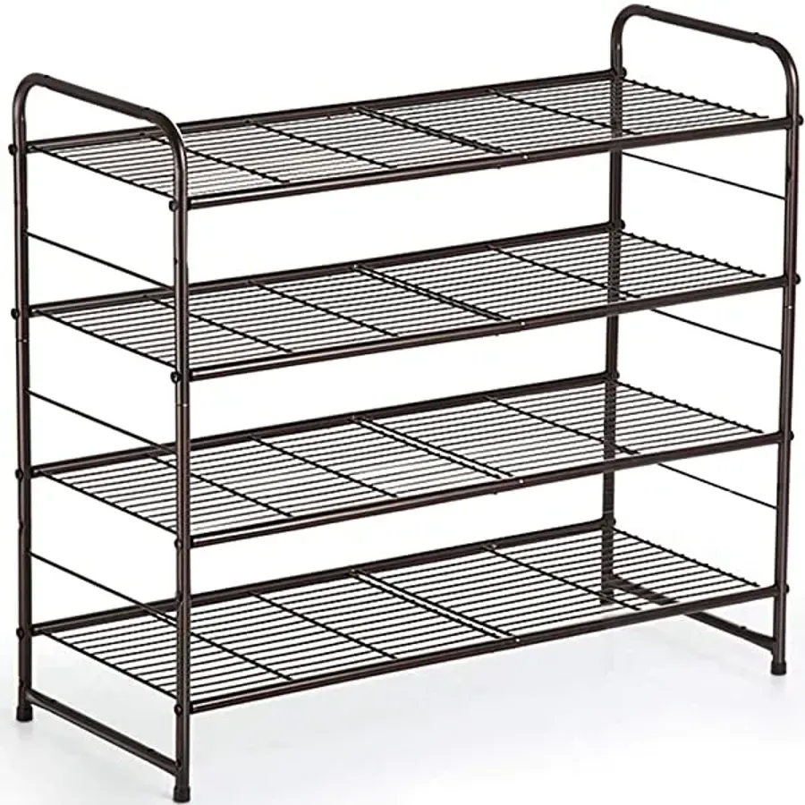 3-Tier Shoe Rack - Stackable and Adjustable Multi-Function