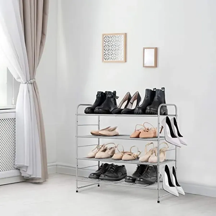 3-Tier Shoe Rack - Stackable and Adjustable Multi-Function