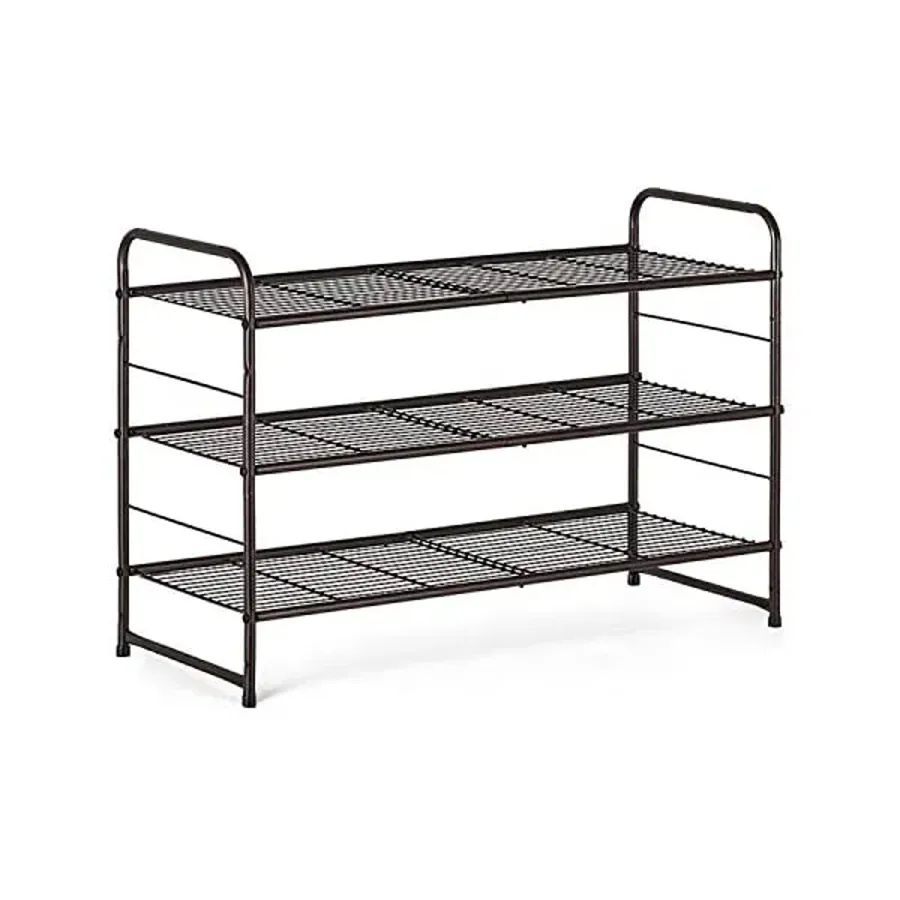 3-Tier Shoe Rack - Stackable and Adjustable Multi-Function