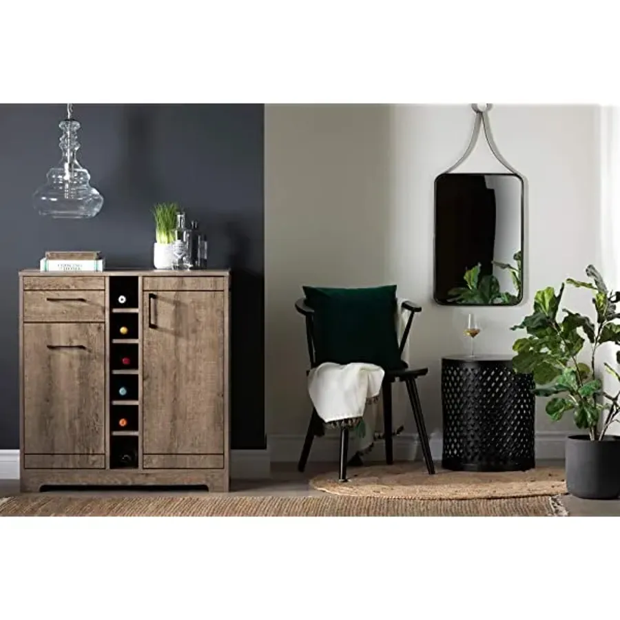 South Shore Bar Cabinet - Black Oak Bar Cabinet