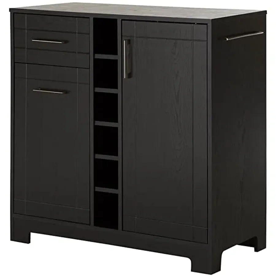 South Shore Bar Cabinet - Black Oak Bar Cabinet