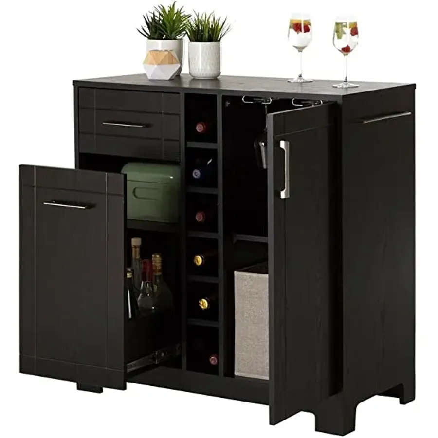 South Shore Bar Cabinet - Black Oak Bar Cabinet