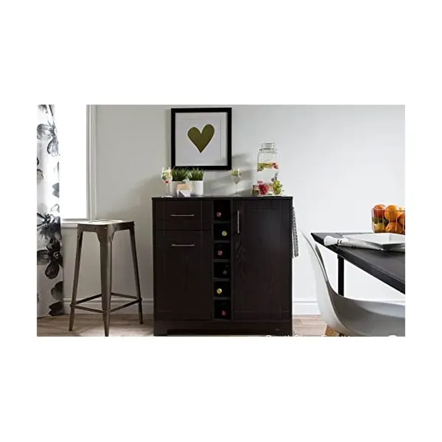 South Shore Bar Cabinet - Black Oak Bar Cabinet