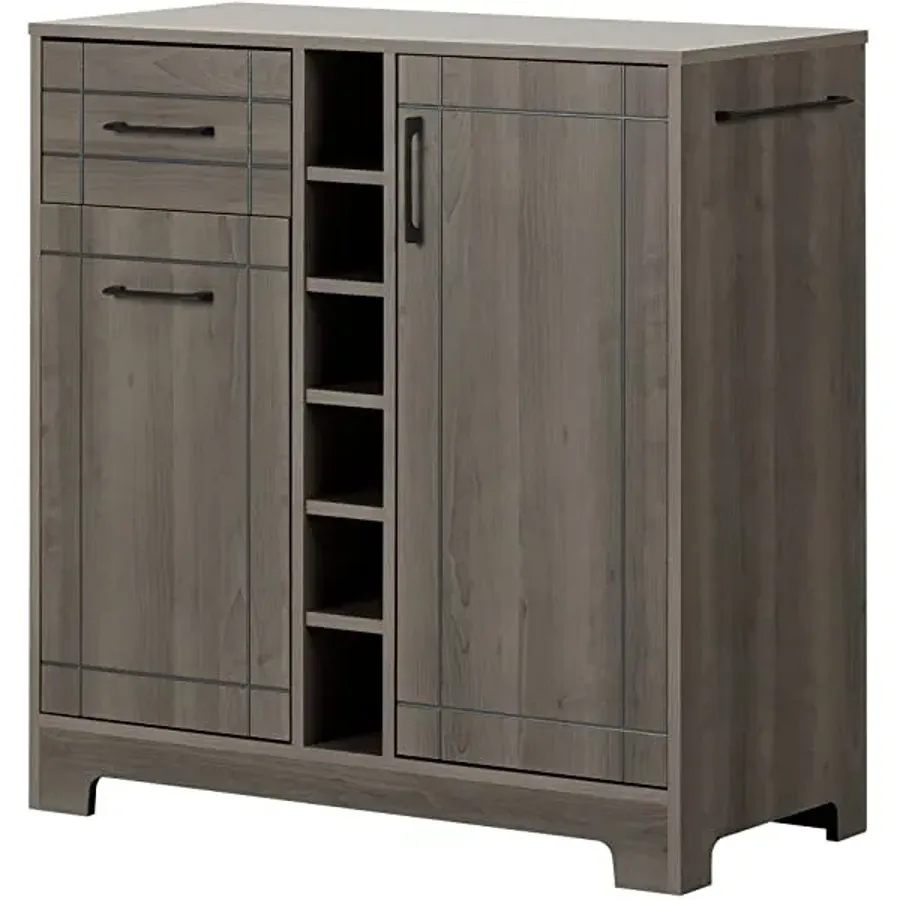 South Shore Bar Cabinet - Black Oak Bar Cabinet