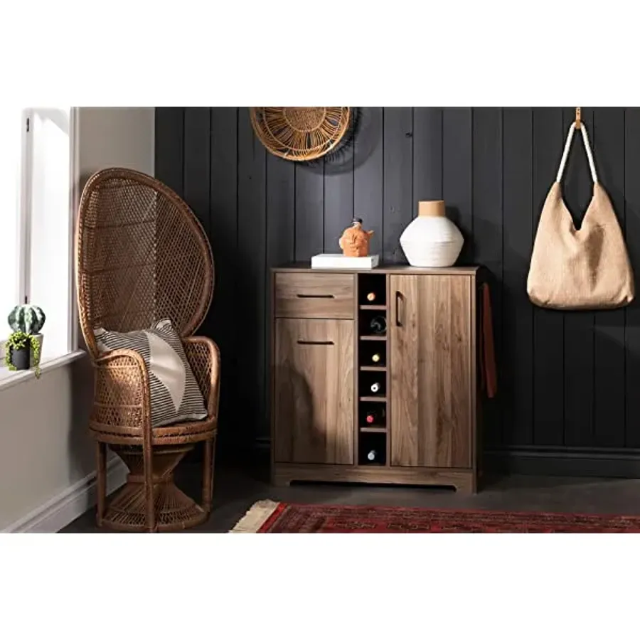 South Shore Bar Cabinet - Black Oak Bar Cabinet