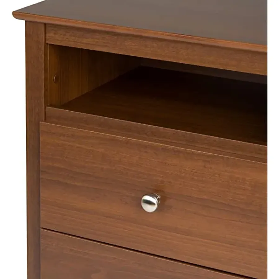 2 Drawer Nightstand with Open Shelf