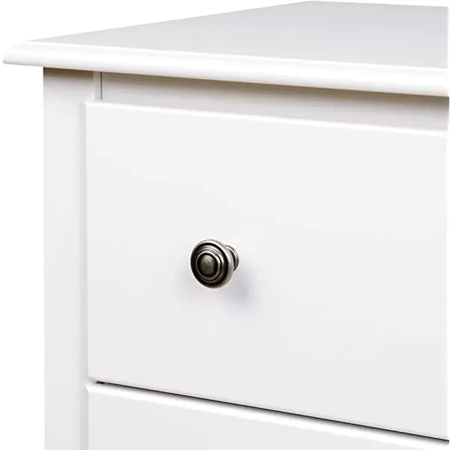 2 Drawer Nightstand with Open Shelf