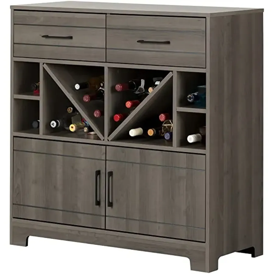 Bar Cabinet with Liquor and Wine Bottle Storage