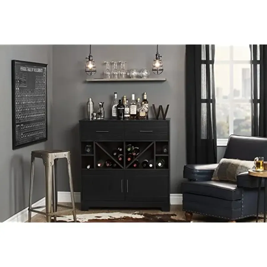 Bar Cabinet with Liquor and Wine Bottle Storage