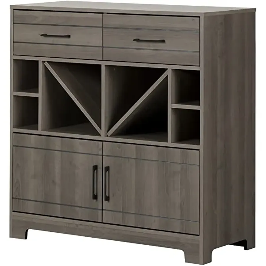 Bar Cabinet with Liquor and Wine Bottle Storage