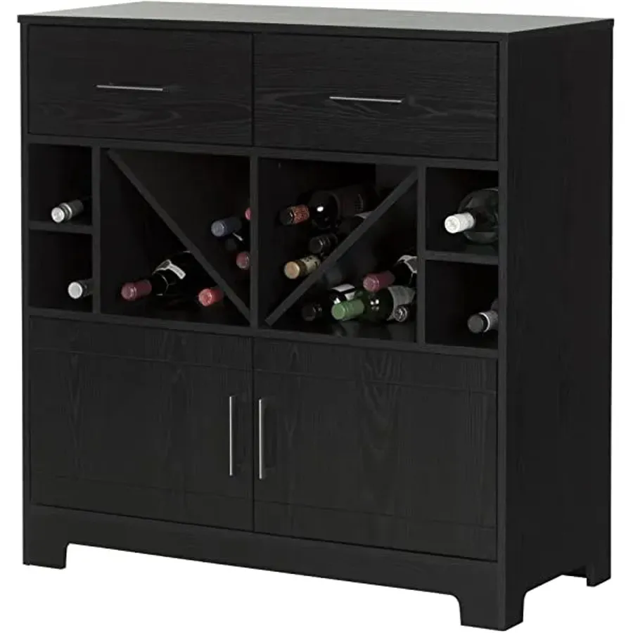 Bar Cabinet with Liquor and Wine Bottle Storage