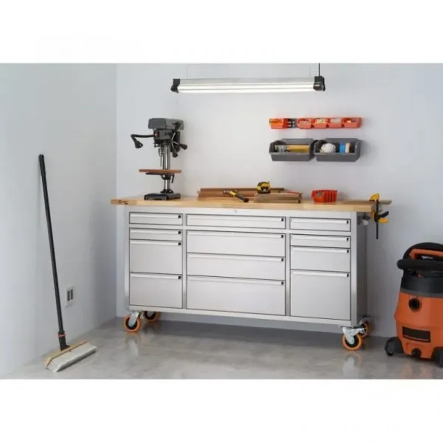 72″W Butcher Block Top Workbench