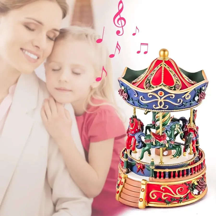 Carousel Horse Music Box for Girls