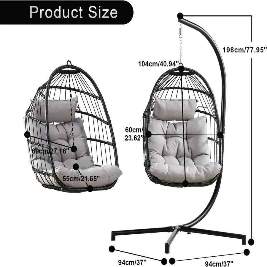 Swing Egg Chair & Hammock Chair - Black