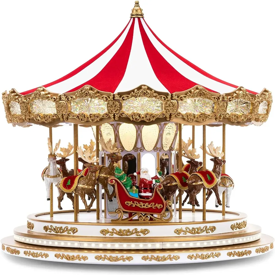 Deluxe Carousel Musical Animated Indoor | Christmas Decoration