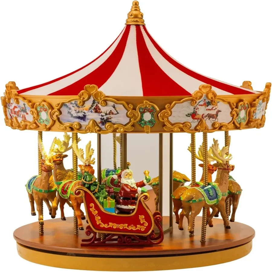 Deluxe Carousel Musical Animated Indoor | Christmas Decoration