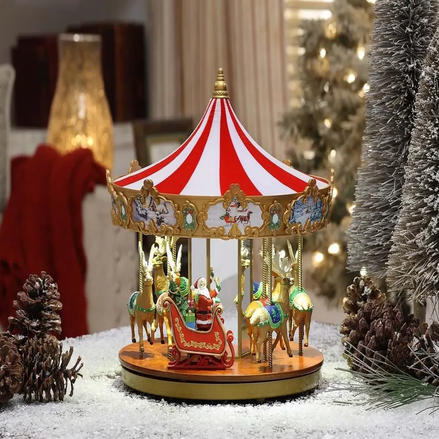 Deluxe Carousel Musical Animated Indoor | Christmas Decoration