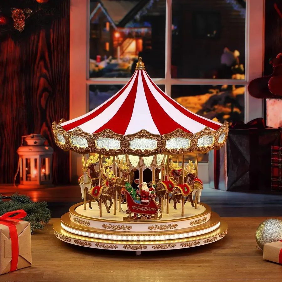 Deluxe Carousel Musical Animated Indoor | Christmas Decoration