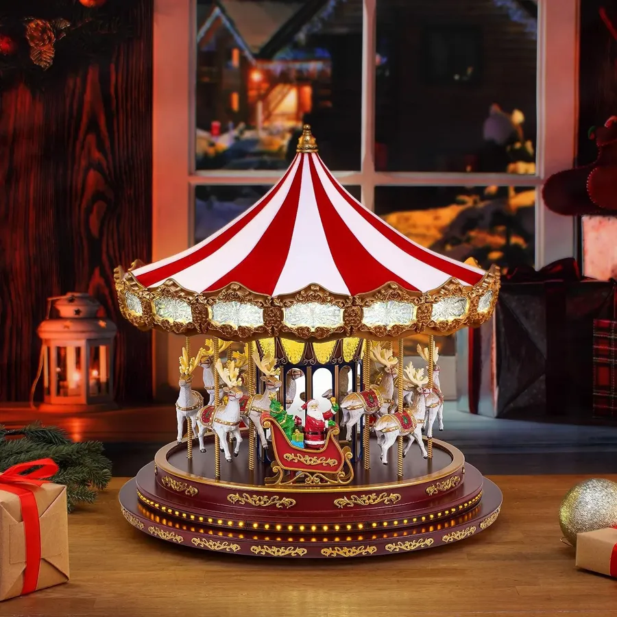 Deluxe Carousel Musical Animated Indoor | Christmas Decoration