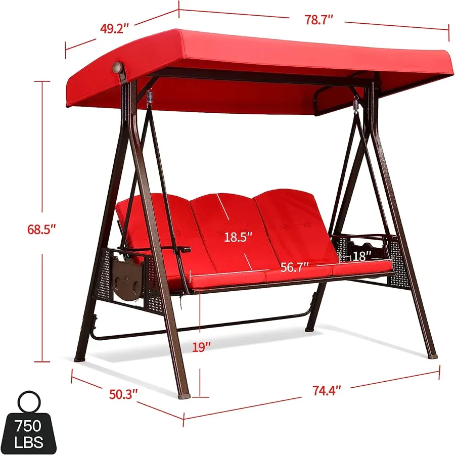 2-Seat Deluxe Outdoor Patio Porch Swing