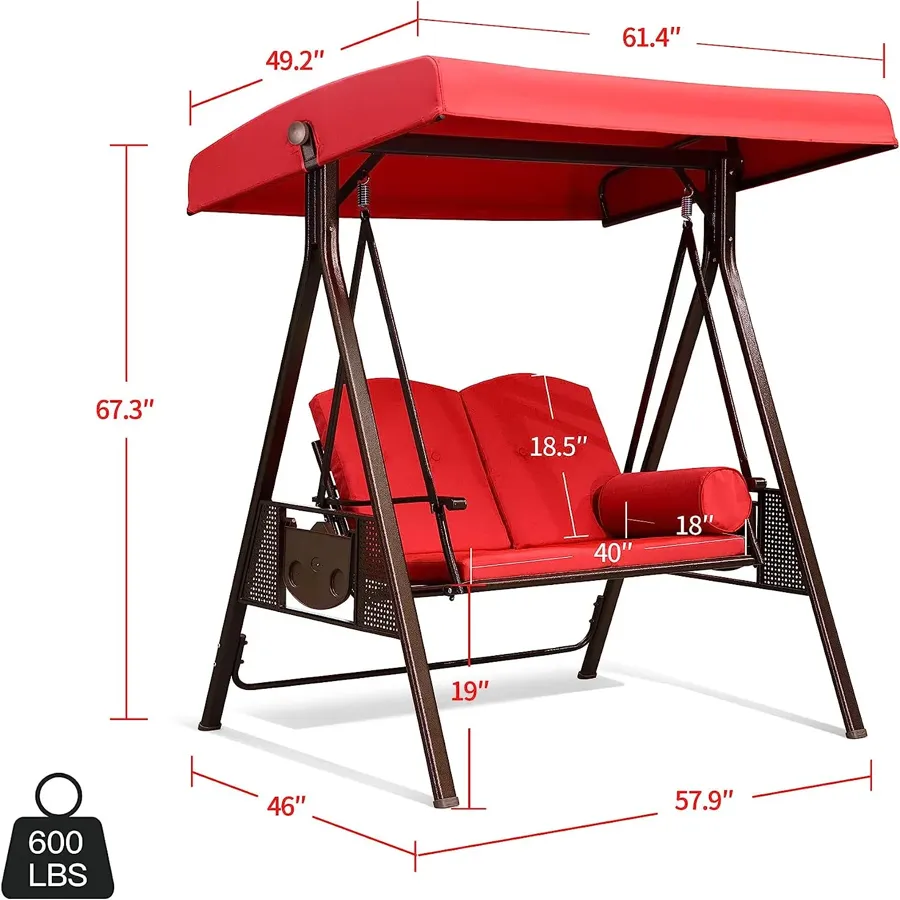 2-Seat Deluxe Outdoor Patio Porch Swing