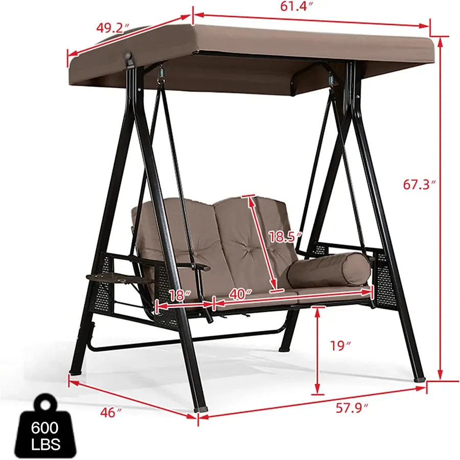 2-Seat Deluxe Outdoor Patio Porch Swing