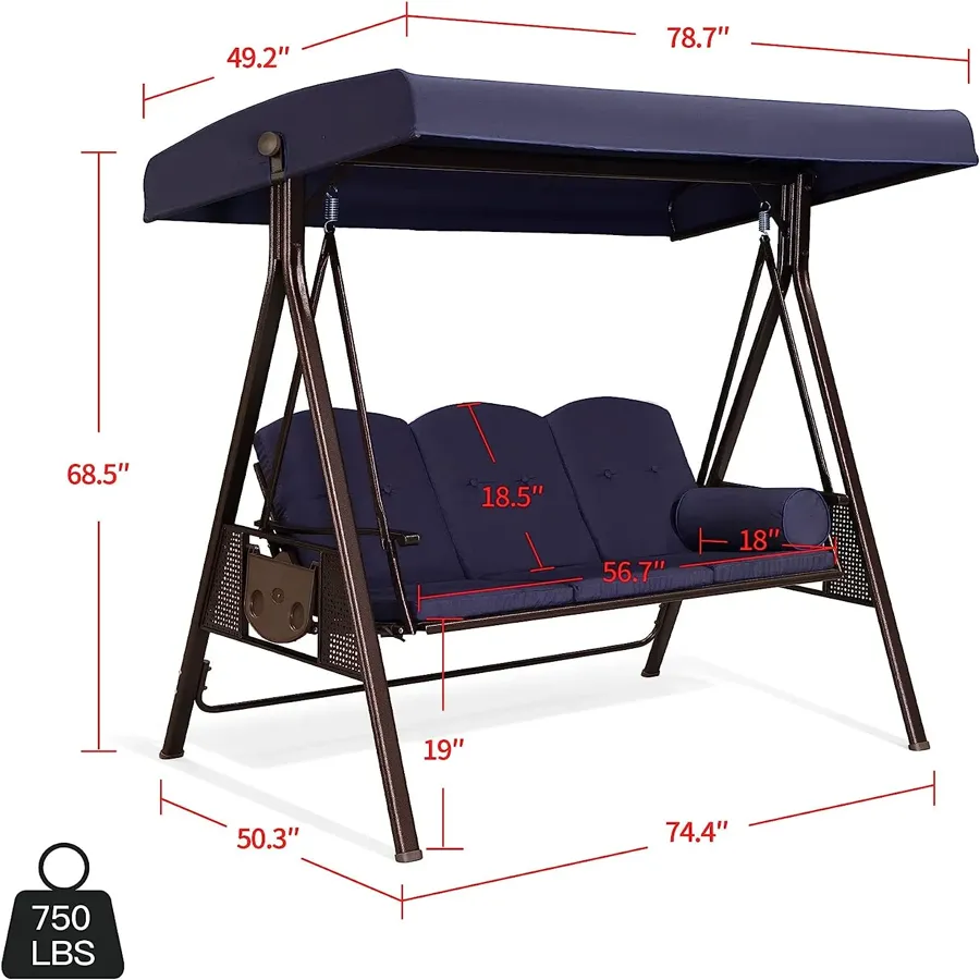 2-Seat Deluxe Outdoor Patio Porch Swing