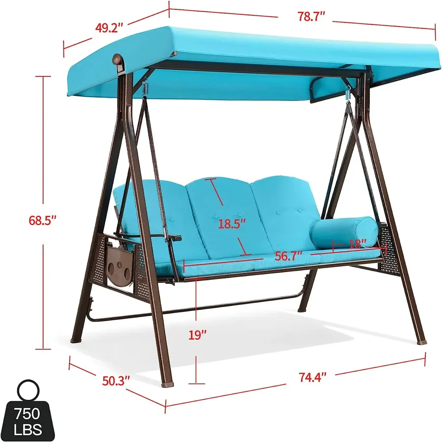 2-Seat Deluxe Outdoor Patio Porch Swing