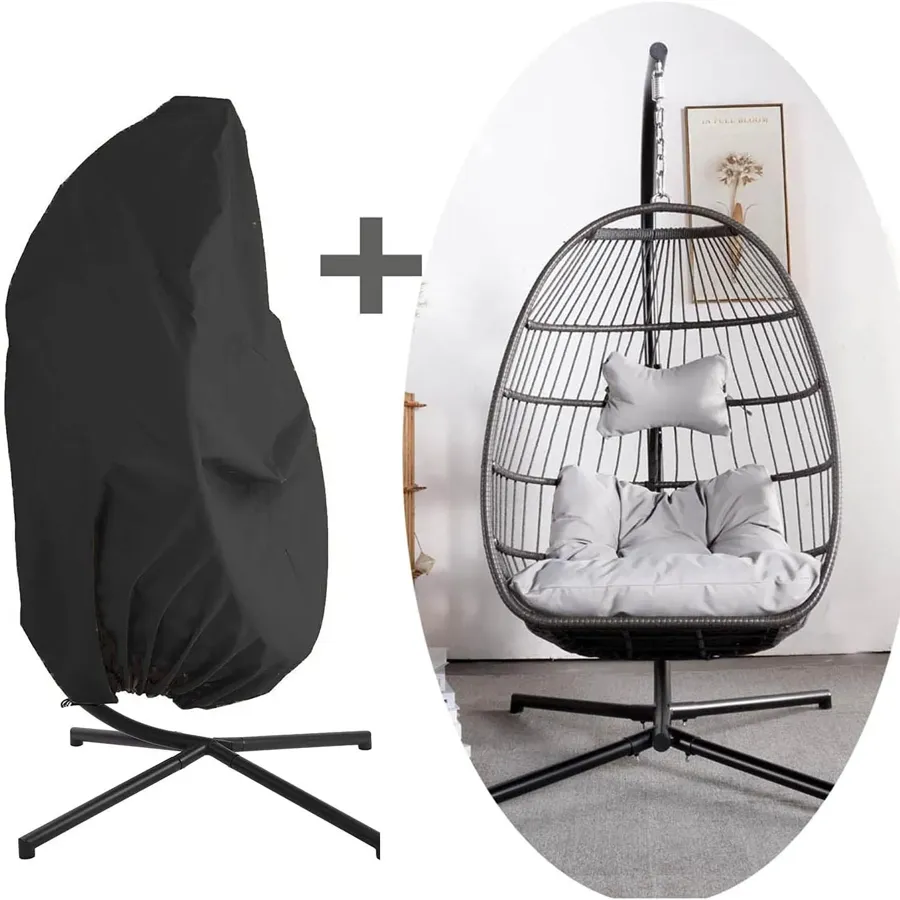 Foldable Wicker Rattan Hanging Egg Chair