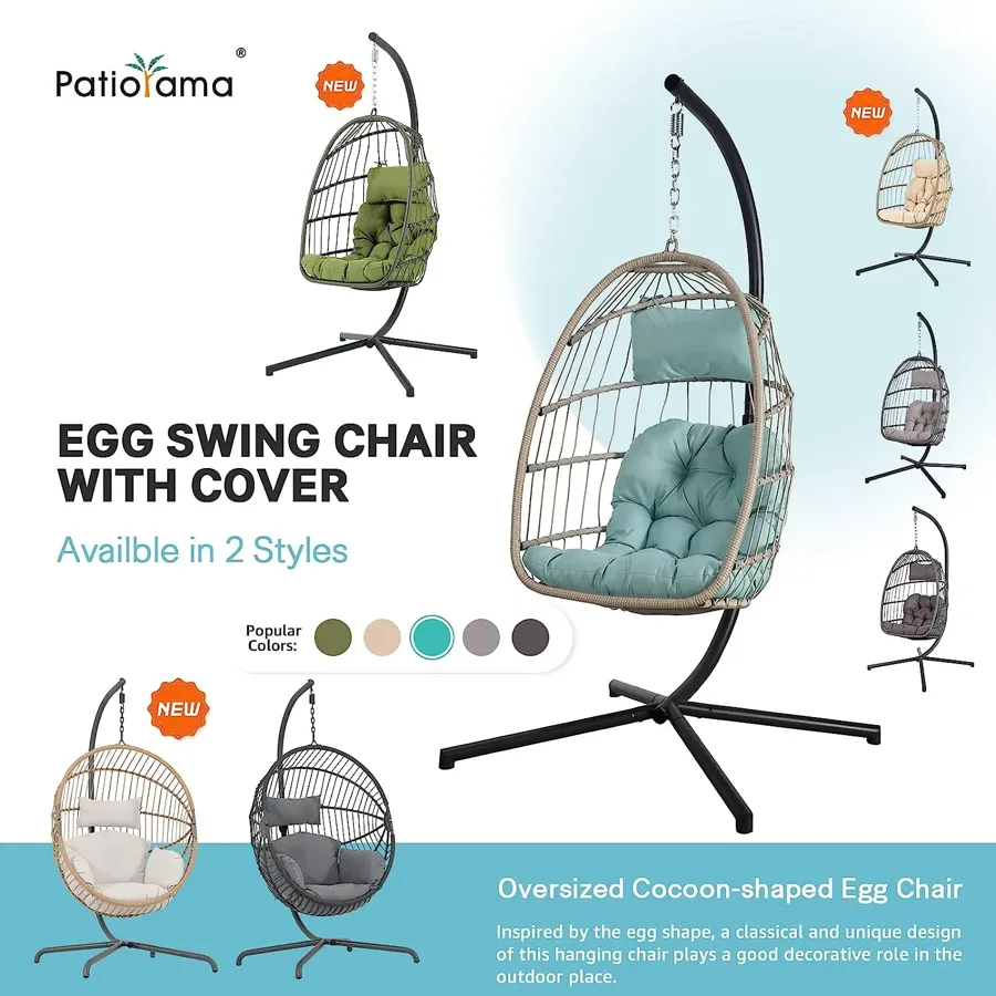 Indoor Outdoor Egg Swing Chair with Stand