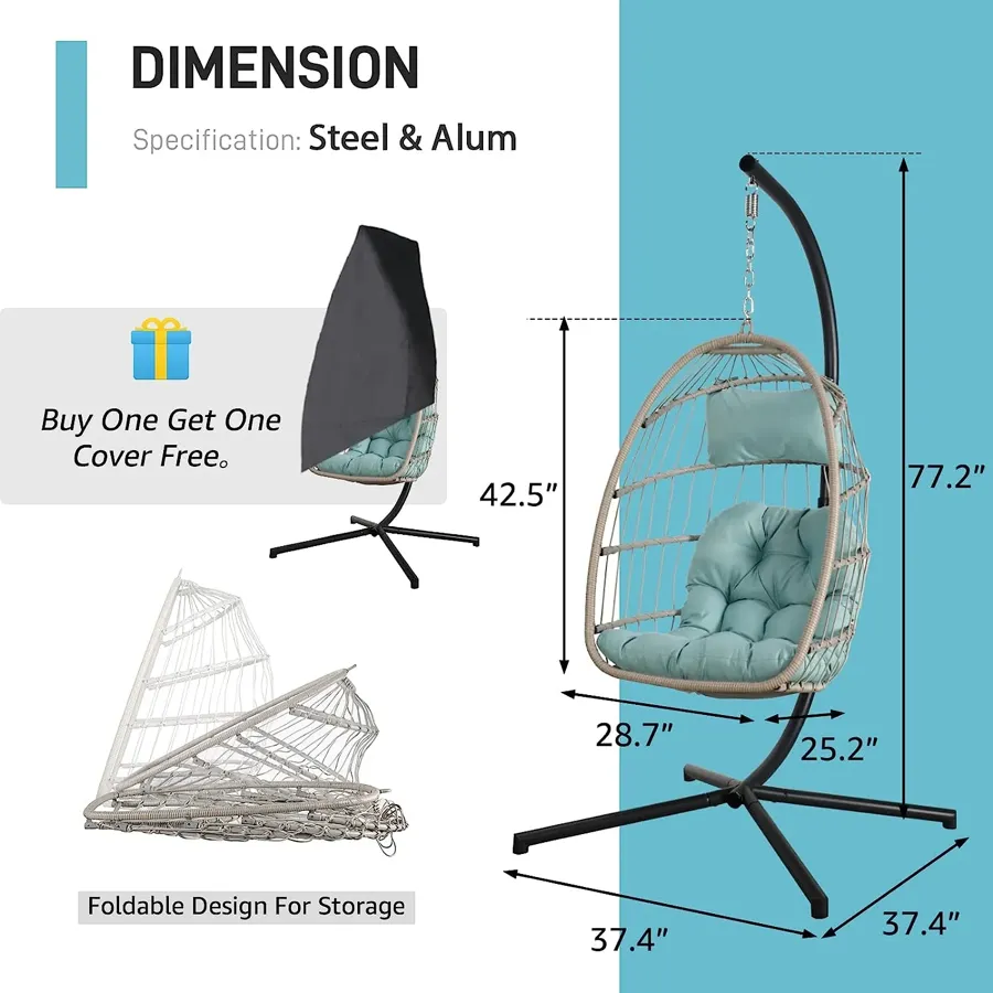 Indoor Outdoor Egg Swing Chair with Stand