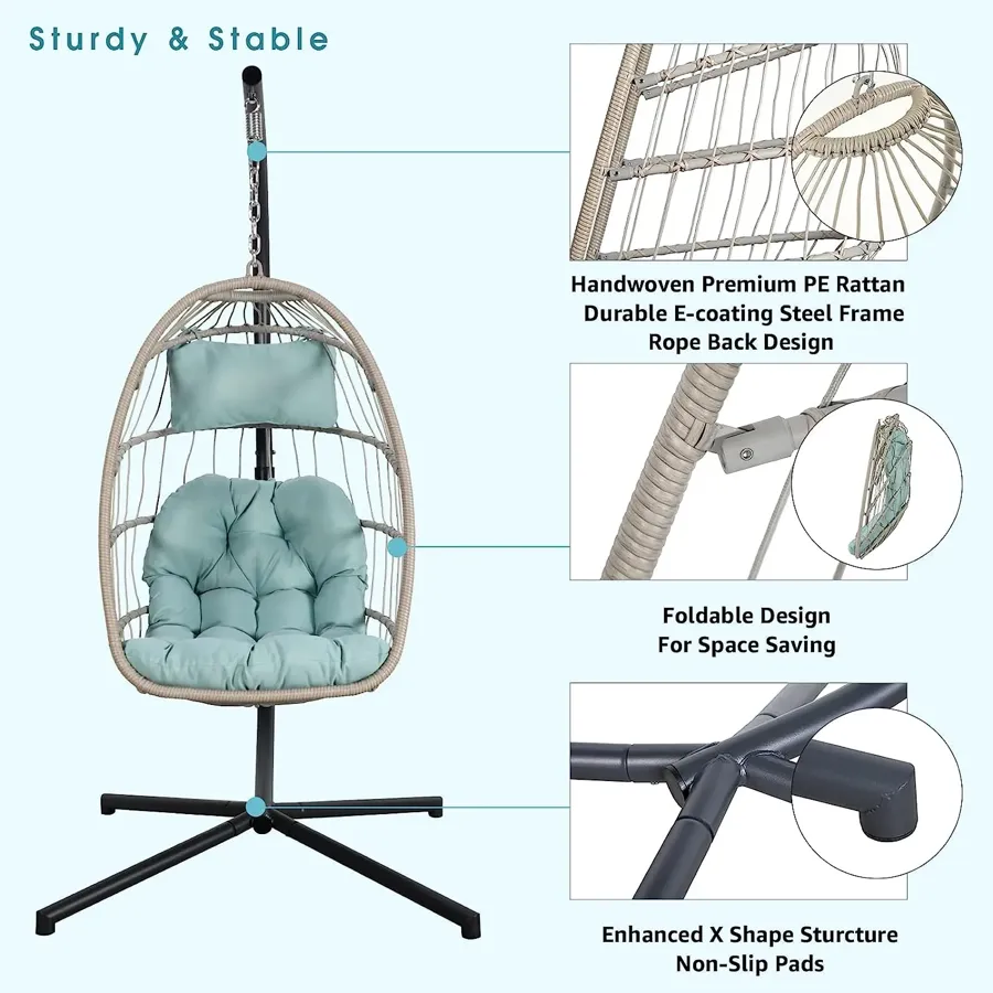 Indoor Outdoor Egg Swing Chair with Stand