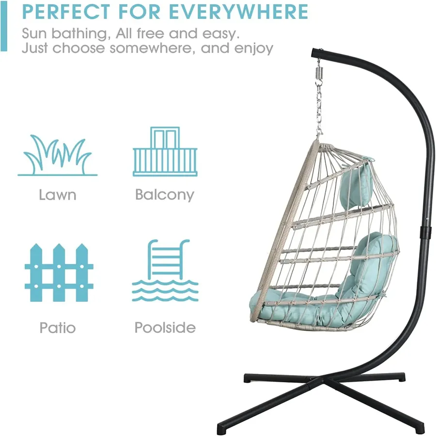 Indoor Outdoor Egg Swing Chair with Stand