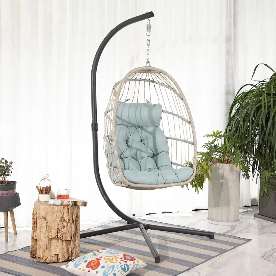 Indoor Outdoor Egg Swing Chair with Stand