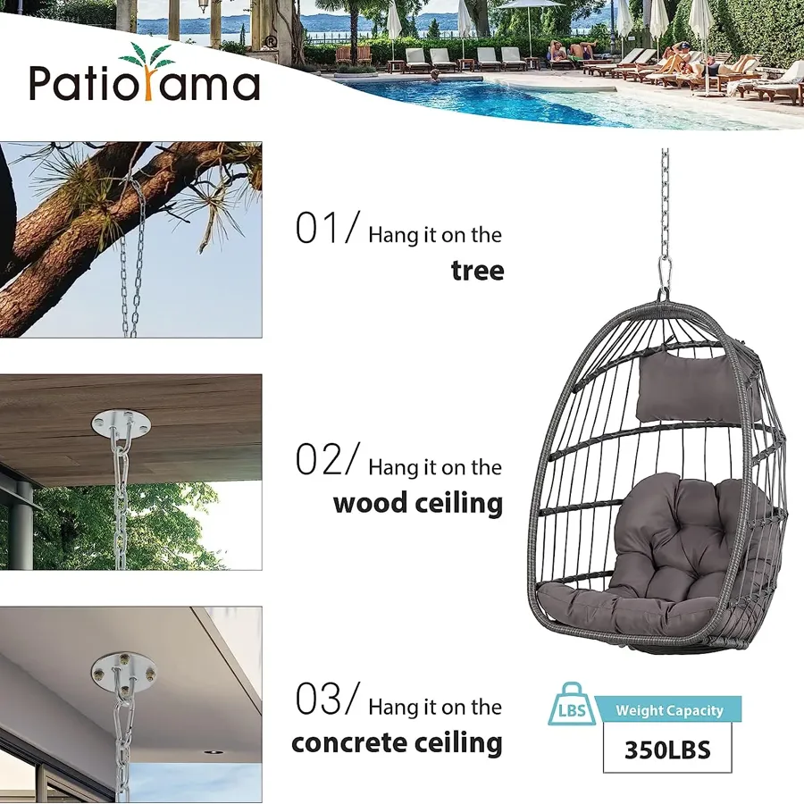 Indoor Outdoor Egg Swing Chair with Stand