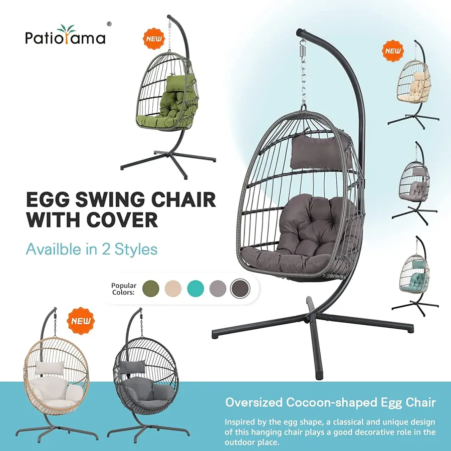 Indoor Outdoor Egg Swing Chair with Stand