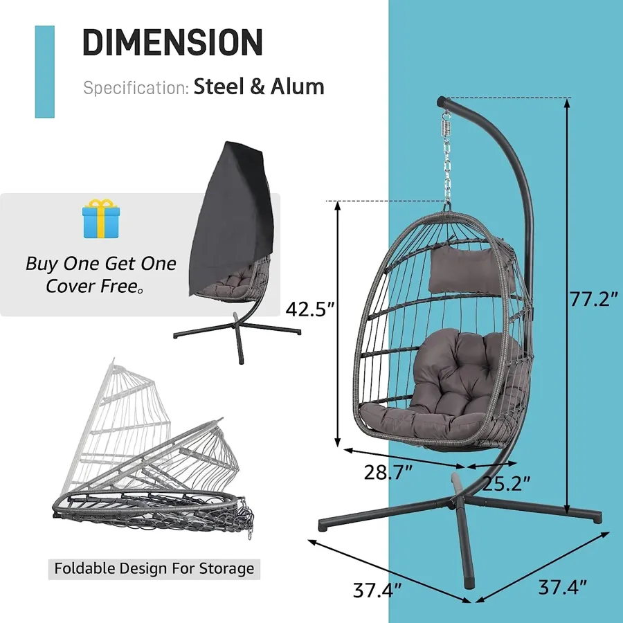 Indoor Outdoor Egg Swing Chair with Stand