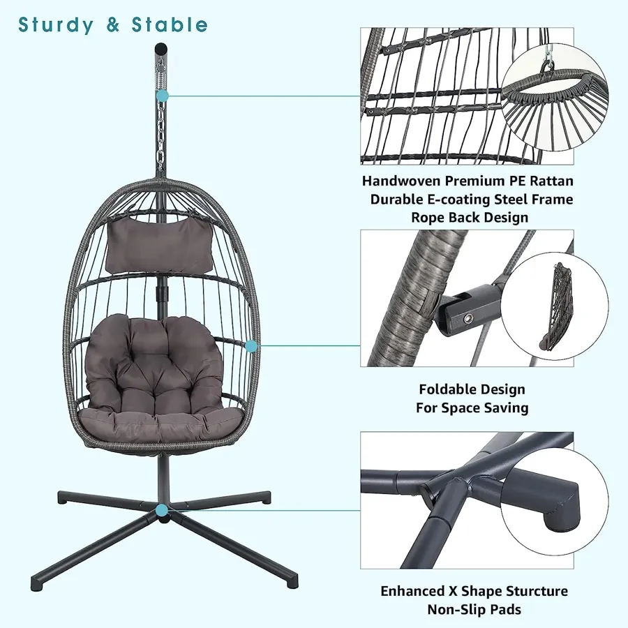 Indoor Outdoor Egg Swing Chair with Stand