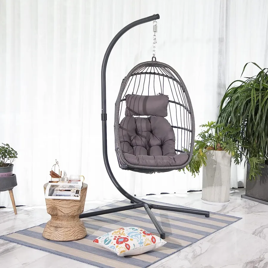 Indoor Outdoor Egg Swing Chair with Stand