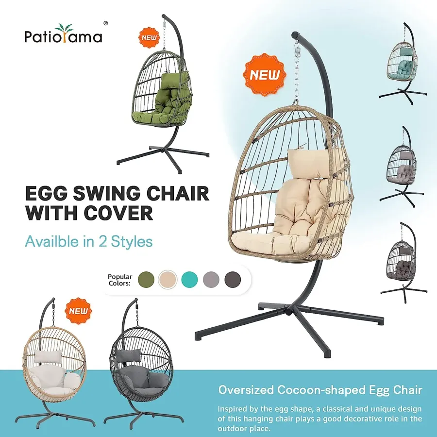 Indoor Outdoor Egg Swing Chair with Stand